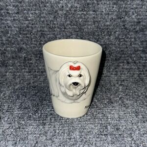 3D‎ Maltese Dog Coffee Mug Handmade by Blue Witch